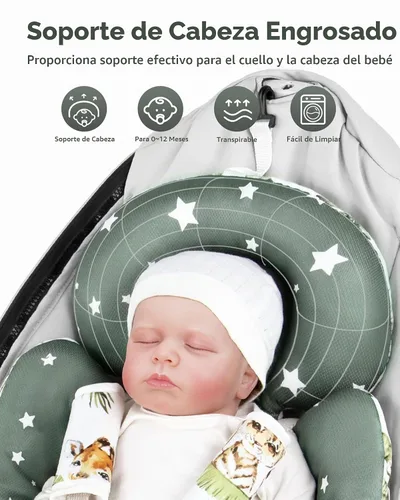 Vista 2 de Inserción para bebé Compatible con columpio 4moms Mamaroo y silla de auto para bebé, incluye 3 bolas de repuesto, inserción reversible para recién