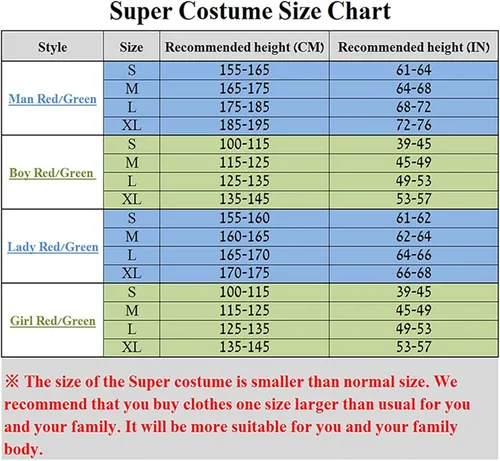 Vista 2 de Super Costume Cosplay Fancy Halloween Dress Outfit Costume Unisex Mens Women Adult Kids Teens