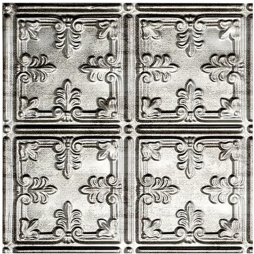 Vista 16 de FASÄDE - Panel adhesivo para techo de vinilo decorativo con estilo/patrón tradicional de 2 x 4 pies en plata entrecruzada (paquete de 5)