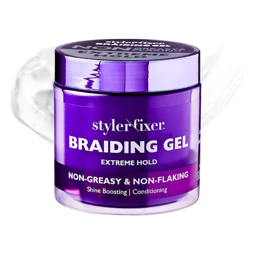 Vista 7 de Red by Kiss Gel para Trenzas de Fijación Extrema Styler Fixer para Trenzas de Caja y Cornrows, Hidratante, Acondicionador, Control de Encrespamiento