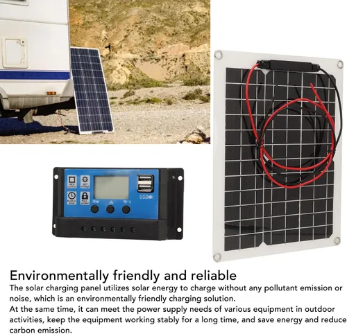 Vista 4 de Kit de panel solar de 300 W DC 12 V 24 V 50 A cargador solar de alta eficiencia IP67 impermeable con controlador para autocaravana RV