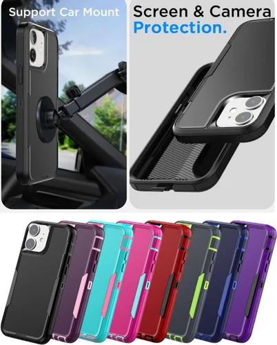Vista 2 de AICase Funda magnética para iPhone 11, soporte magnético para automóvil, resistente de 2 capas, resistente a los bolsillos, protección de grado
