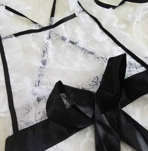Vista 7 de Disfraz de dama sexy para cosplay para mujer, talla grande, de encaje travieso