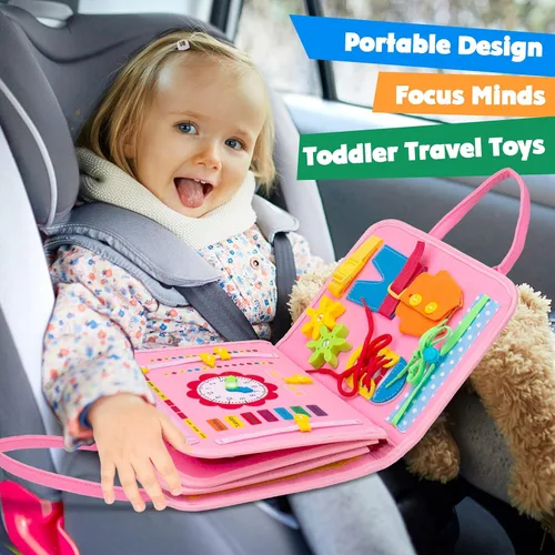Vista 7 de HONGDDY Juguetes Montessori para niños pequeños, juguete de mesa sensorial para aprender habilidades motoras finas, libros silenciosos, juguetes