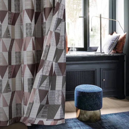 Vista 5 de always4u Cortinas geométricas de jacquard con textura de lino sintético, 2 paneles de 84 pulgadas para sala de estar, dormitorio, 54 x 84 pulgadas