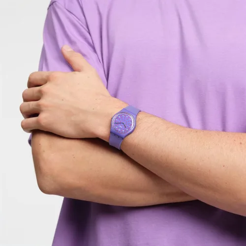 Vista 3 de Swatch Colección Gent BIOCERAMIC Standard Perfect Plum Quartz Watch, Púrpura