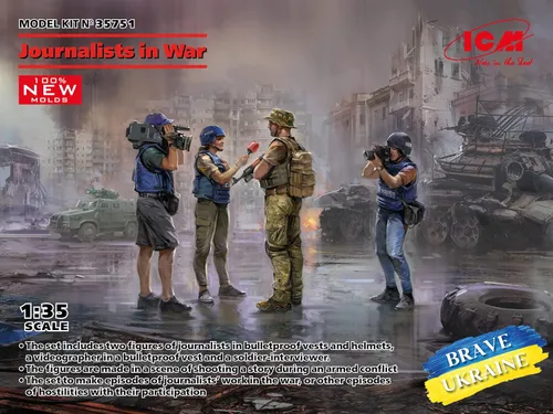 Vista 2 de ICM 35751 - Periodistas en guerra (4 figuras) - Escala 1:35