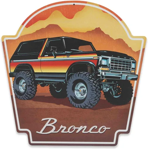 Vista 54 de Ford Logo Evolution - Letrero de metal vertical en relieve – Letrero vintage de Ford para garaje o cueva de hombre