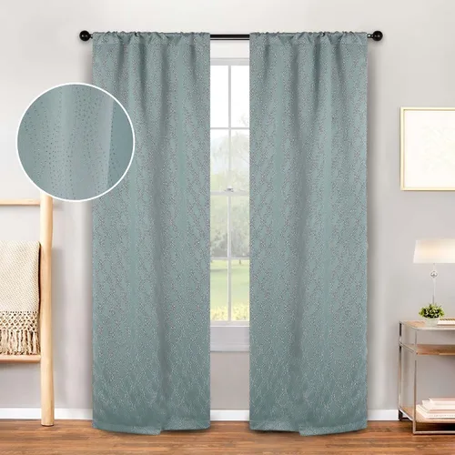 Vista 2 de SUPERIOR Cortinas opacas, modernas y clásicas con bloqueo de luz, decoración de ventana para dormitorio, sala de estar, oscurecimiento térmico