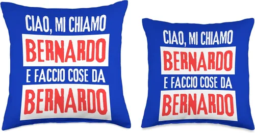 Vista 3 de Bernardo Idea Regalo Personalizzata con Nome Ciao Sono Faccio Cose Da Bernardo Personalizzato - Almohada personalizada, 16 x 16 pulgadas, multicolor