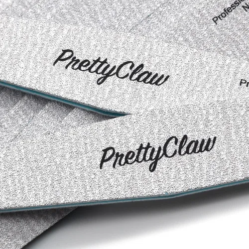 Vista 4 de PrettyClaw 10 limas de uñas profesionales de grano 180/240, limas de uñas acrílicas de diamante de cebra de doble cara, centro de plástico