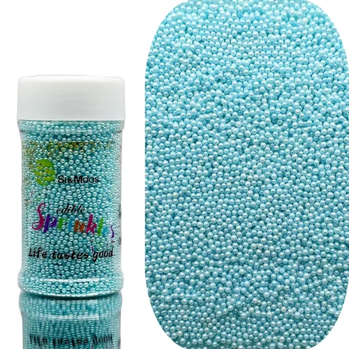 Vista 24 de SE Si&Moos Pink Nonpareil Sprinkles - Mini perlas comestibles de 0.079 in Rosa bebé