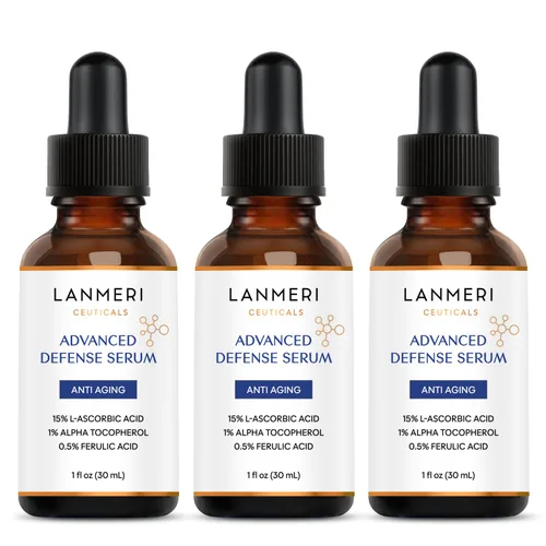 Vista 14 de Lanmeri Ceuticals 15% vitamina C + E + suero ferúlico: fórmula avanzada de defensa antioxidante con 1% de vitamina E y 0.5% ácido ferúlico, suero