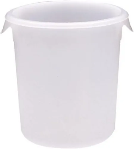 Vista 6 de Rubbermaid Productos comerciales Contenedor redondo de plástico para almacenamiento de alimentos con asa, 4 cuartos de galón, amarillo, rango