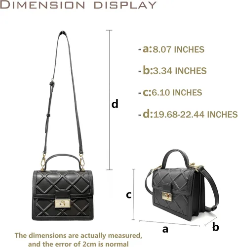 Vista 6 de OOHOO Small Quilted Crossbody Shoulder Bag 2023 Trendy Women's Designer Handbags Mini Genuine Leather Purse for Women