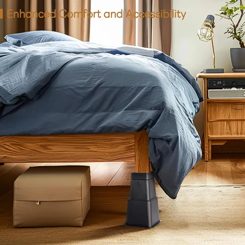 Vista 7 de BTSD-home Elevadores de cama ajustables de 12 pulgadas, resistentes, elevación en alturas de 1,2,3,4,5,6,7,8,9,10,11,12 pulgadas para sillón, sofá