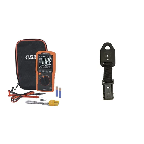 Vista 8 de Klein Tools Multímetro MM450, medidor digital delgado, TRMS de rango automático, voltaje AC/CC de 600V, corriente, resistencia, temperatura