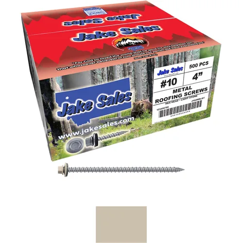 Vista 48 de Tornillos para techos de metal gris ABC 10 x 1 - Cabezal hexagonal - Arandela EPDM - Arandela de arranque automático/roscado - 1 bolsa - 250