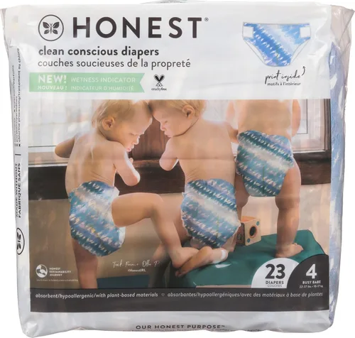 Vista 28 de The Honest Company Comfort Dry Pañales desechables para piel sensible, hasta 100% a prueba de fugas, hipoalergénicos, sin fragancia, Turtle Time