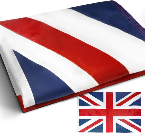 Vista 9 de Anley Fly Breeze - Bandera británica de Reino Unido de 3 x 5 pies, colores vivos y a prueba de decoloración, cabecera de lona y doble costura