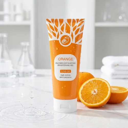 Vista 3 de Gel exfoliante naranja para cara y cuerpo, gel exfoliante de enzimas naranjas, gel exfoliante facial hidratante de limpieza profunda, todo