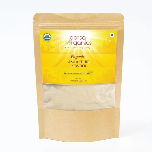 Vista 7 de Darsa Organics Seco Amla Indian Gooseberry 4oz – Fruta Amla orgánica cortada y tamizada – Certificado USDA sin OMG, vegano, Kosher y sin gluten