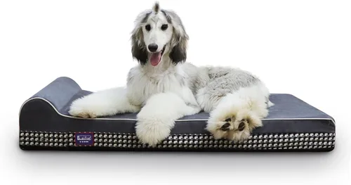Vista 23 de Laifug Cama ortopédica de espuma viscoelástica para perros con forro duradero a prueba de agua y funda extraíble lavable (grande