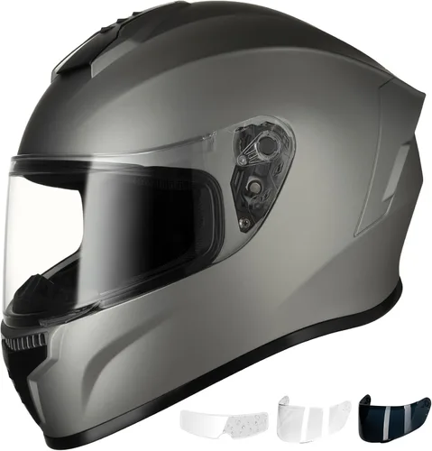 Vista 10 de Favoto - Casco de cara completa para motocicleta aprobado por DOT, Cascos para motos, moto de nieve y bicicleta todoterreno para adultos, hombres