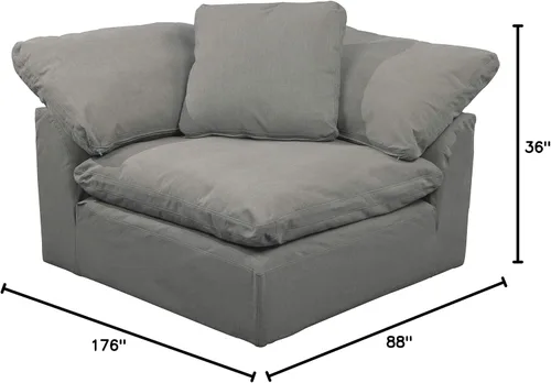 Vista 10 de Sunset Trading Cloud Puff - Sofá modular de 5 piezas, color gris, gris