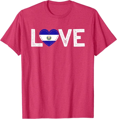 Vista 23 de Camiseta de regalo con la bandera de El Salvador LOVE, Negro, S