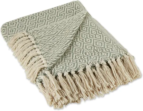 Vista 15 de DII Rustic Farmhouse Manta tejida con doble diseño de diamantes, 50x60, Marrón