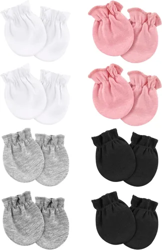 Vista 9 de BQUBO - Guantes elásticos de algodón para recién nacidos, antiarañazos, hipoalergénicos, para bebés de 0 a 6 meses
