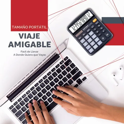 Vista 7 de CATIGA CD-2786 - Calculadora de escritorio de 12 dígitos con pantalla LCD grande y botón sensible, energía solar dual y batería, función estándar