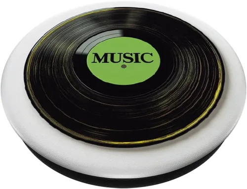 Vista 2 de Green Vinyl Record Player Vinyl Collector Retro Music Lover PopSockets Adhesive PopGrip