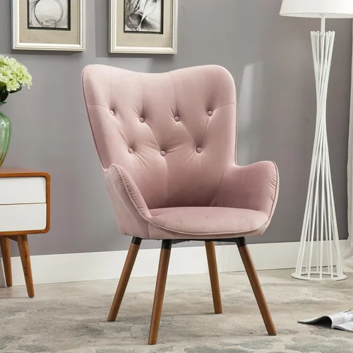 Vista 13 de Roundhill Furniture - Silla decorativa doarnin contemporánea de terciopelo sedoso con respaldo de botones, Tela, Chocolate