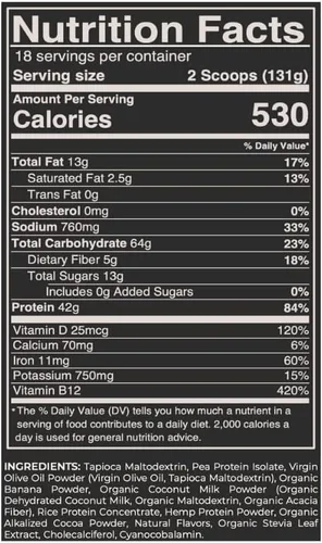 Vista 4 de Gorilla Gulps Ganador de masa vegano de chocolate - 5 libras de proteína natural alta en calorías en polvo: OGM, gluten y soja. Sin ingredientes