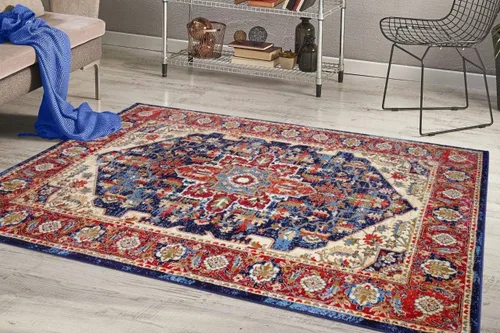 Vista 6 de LUXE WEAVERS Howell Collection 2525 - Alfombra oriental azul marino de 5 x 7