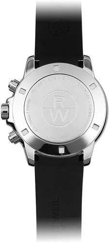 Vista 5 de RAYMOND WEIL Tango - Reloj de cuarzo de acero inoxidable con correa de goma, negro, 20 (modelo 8560-SR-00206), NegroPlateado, Reloj de cuarzo