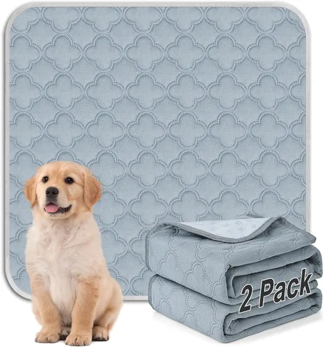 Vista 17 de FunFurry Forro lavable para jaula de conejillo de indias, paquete de 4 almohadillas reutilizables y lavables, ropa de cama impermeable para Azul