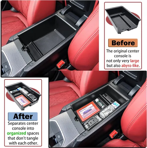 Vista 4 de RUNROAD Organizador de consola central compatible con BMW Serie 3 G20/G21 2019-2026 y Serie 4 G22/G23/i4 2021-2026 Accesorios, bandeja de consola