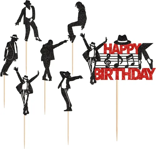 Vista 2 de 25Pcs Jazz Dance Birthday Cake Topper Jazz Dancer Cupcake Topper Glitter Black Dance King Cupcake Picks,Jazzist Birthday Cupcake Decorations Pop