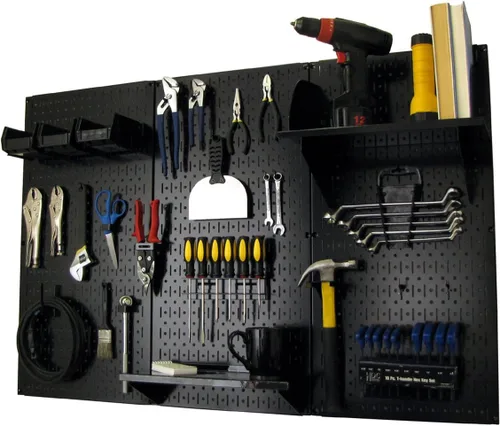 Vista 4 de Organizador de tablero de clavijas Wall Control Metal Pegboard Kit de almacenamiento de herramientas con accesorios