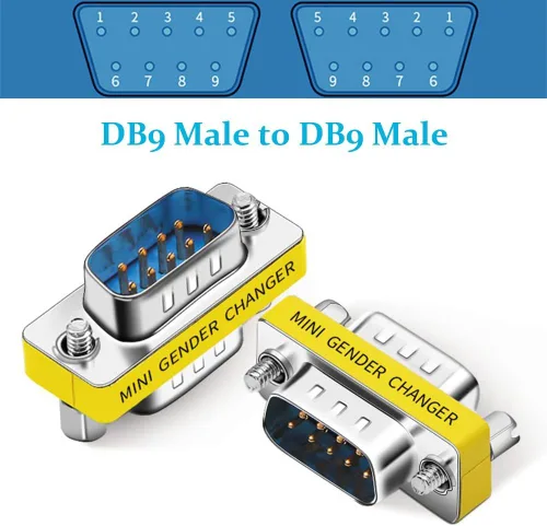 Vista 4 de Paquete de 6 unidades de 9 pines RS232 Serial Cable DB9 macho a macho Mini adaptador de cambiador de género conector acoplador