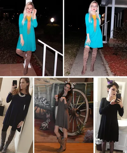 Vista 6 de HiMONE Womens 2023 Long Sleeve Pocket Casual Loose T-Shirt Dress