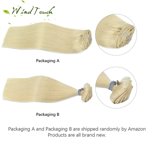 Vista 73 de WindTouch - Extensiones de cabello humano real con clip, color marrón claro a rubio con reflejos #6P613, 22 pulgadas, 4.33 onzas, 7 piezas #6p613