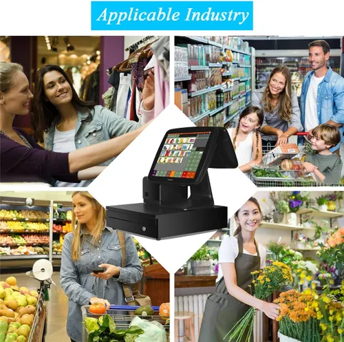 Vista 5 de Caja registradora táctil A3 para pequeñas empresas con MSJ POS-Software+Impresora térmica de recibos+Cajón de efectivo SET03