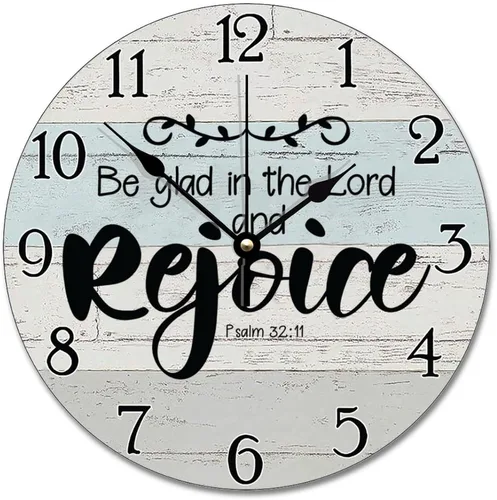 Vista 12 de Trust in the Lord With All Your Heart - Reloj de pared con versículo bíblico – Arte de cita religiosa de madera cristiana inspiradora – Madera