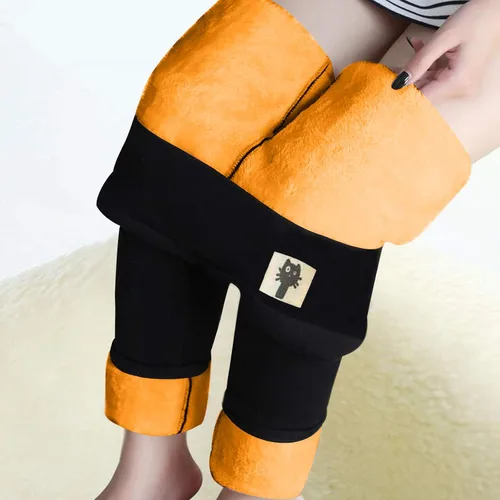 Vista 2 de MGBD Leggings cálidos para mujer, de talle alto, casual, de moda, ajustados, cómodos, térmicos, para botas