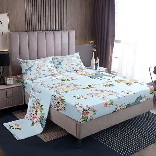 Vista 40 de Erosebridal Juego de sábanas con diseño de gato tamaño individual, sábana encimera Kawaii Garfield para niños y niñas, sábanas con huellas de patas
