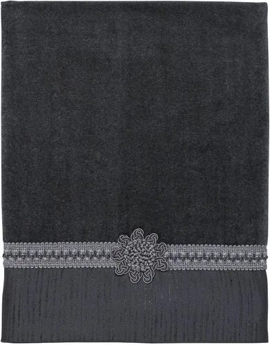 Vista 9 de Avanti Linens Medallón - Colección de puños trenzados suaves, toalla de mano, granito